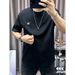 Popular Short-sleeved Slim-fitting Men's T-shirt, New Round Neck Printed Simple Summer Half-sleeved 2025 Trendy Brand T-shirt_viptrois.com