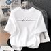 Men's Breathable Cotton T-Shirt Summer High Street Minimalist Casual Tee with LA Print Short Sleeve Top_viptrois.com