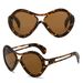 Men's Sunglasses Uv400 Fashion Double Beam Round Large Frame Personality PC Hollow Sunscreen Sunglasses_viptrois.com
