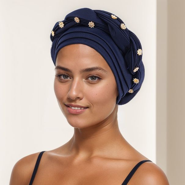 Muslim headscarf Wedding Heavy Industry laminated cross braid hat africa turban cap_viptrois.com
