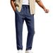 American-Style Linen Casual Pants For Men – Relaxed Fit Straight-Leg Trousers With Pleated Detail (Black/Khaki/Navy, S-XXXL) – Breathable_viptrois.com