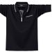 New Autumn Winter Plus Cotton Zipper Turn-Down Collar Long Sleeve T-Shirt Men's Large Size Fat Man Polo Shirt Wholesale_viptrois.com