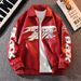Men's Clothing American Embroidered Stand Up Collar Jacket Men's And Women's Trendy Leather Jacket Men's Wide_viptrois.com
