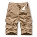 Men's Clothing Summer Trend Solid Color Overalls Shorts Men Loose Casual Pants Men Straight Leg All Match Six Point Sports Pants_viptrois.com