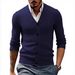 Men’s V-Neck Cable Knit Cardigan | Slim Fit Button-Up Sweater (M-5XL, 8 Colors)_viptrois.com