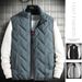 Men's Fashion Vest – Thick Cotton Padded Winter Waistcoat, Embossed Design, Lightweight & Warm (Black, Light Gray, Pea Green, Sizes M-5XL)_viptrois.com