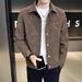 and Autumn For Men 2025 New Style Cool Trendy Brand High-end Feel Turn-down Collar Suede Spring Clothing Men's Jacket_viptrois.com