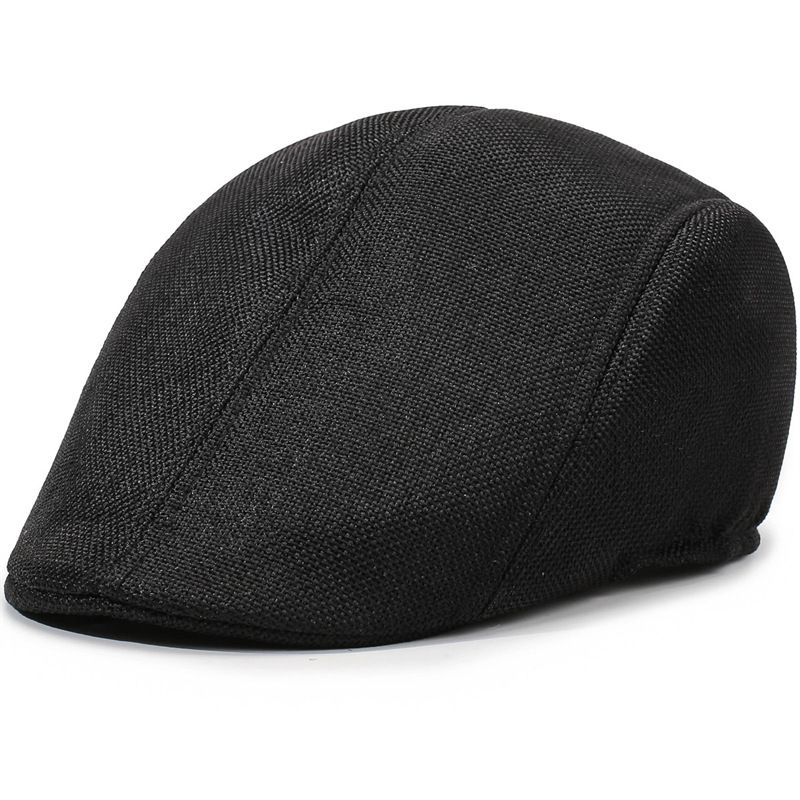 Beret For Men, Summer Middle-aged And Elderly Linen Cool Hat, Grandpa Outdoor Casual Versatile Sun Protection_viptrois.com