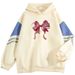 2024 Spring And Autumn Color Block High-End Bowknot New Cool Internet Celebrity Long Sleeve Sweatshirt_viptrois.com