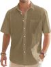 Men's Clothing Men's Short Sleeved Shirt New Cotton And Linen Lapel Shirt Casual Button Summer Thin Shirt Men's Short Lining_viptrois.com