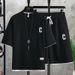 Men's Clothing Two Piece Large Size Short Sleeved T Shirt Men's Summer Trend Set Of Handsome Shorts Half Sleeved T Shirt Suit Men_viptrois.com