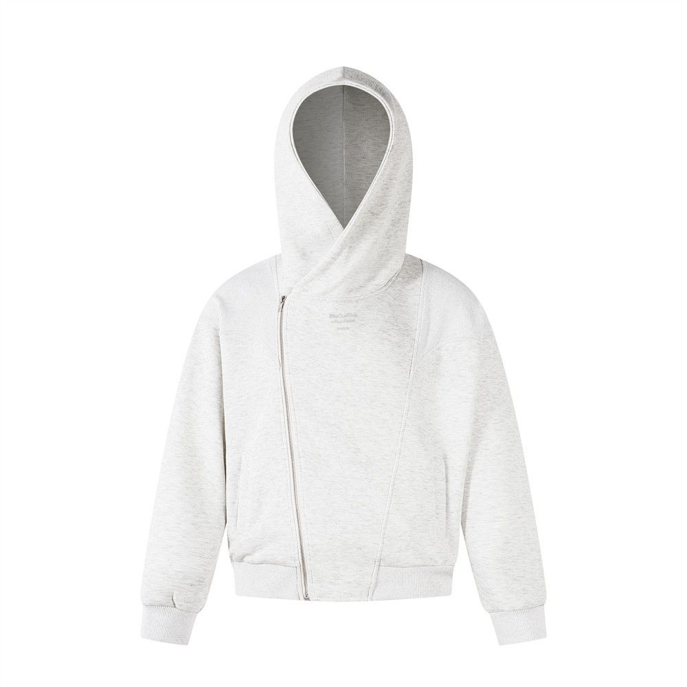 Men's Hooded Trendy Brand Irregular Diagonal Zipper Cardigan Sweatshirt Loose Casual Solid Color Sports Jacket Autumn_viptrois.com
