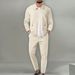 Men's Clothing Casual Zip-Up Hoodie & Jogger Set - Lightweight Athletic Tracksuit For Running Gym Workout (White, Beige, Black, Blue, Light Gray)_viptrois.com
