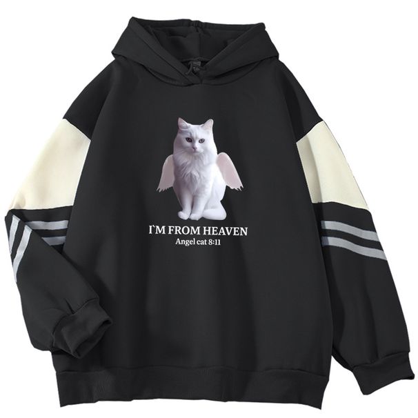 American Style Color Block Sweatshirt For Men, Loose Fit I'M FROM HEAVEN Pullover, Cool And Stylish Outerwear_viptrois.com