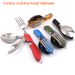 Stainless Steel Cutlery 4 In 1 Outdoor Picnic Tableware Foldable Knife Fork Spoon Bottle Opener Folding Pocket Cutlery Set_viptrois.com