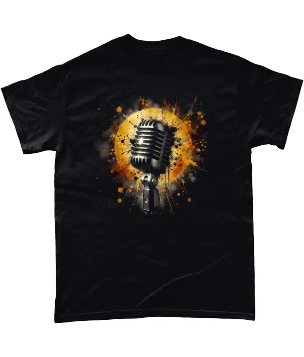 Abstract Retro Microphone T Shirt Mens Womens Tees Top Jazz Studio Radio_viptrois.com