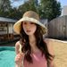 New Black Glue Large Brimmed Sunshade Hat For Women, Foldable Storage, UV Protection, Covering Sun Hat, Small Face_viptrois.com