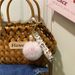 Bag Charm Creative Floral Ribbon Keychain Cute Plush Bag Pendant Small Fresh Pearl Car Key Chain Accessories Pendant_viptrois.com