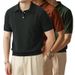 Men's Slim Fit Short Sleeve Polo Shirt - Breathable & Lightweight Knit T-Shirt For Summer - Business Casual & Everyday Wear_viptrois.com
