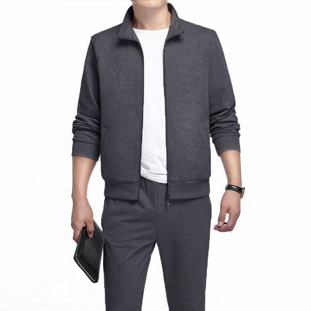 Men's Clothing Sports Suits Men's Large Size Dad's Suits Spring And Autumn Middle Aged Casual Sweatshirt Sportswear Two Piece Suit_viptrois.com