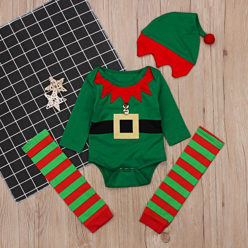 Christmas Children's spring and autumn male children's Christmas long-sleeved onesie climbing suit Ha clothing multi-piece children's clothing ins_viptrois.com