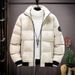 Men’s Oversized Quilted Jacket – Winter Stand Collar Coat With Ribbed Hem (Black/Red/Army Green, M-5XL, Relaxed Fit)_viptrois.com