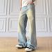 Men's Clothing Vintage Washed Blue Relaxed Straight Leg Jeans For Men & Women | Distressed Denim Pants | High Street Fashion | Loose Fit (S-3XL)_viptrois.com