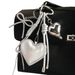 Luxury Silver PU Heart Shape Bow Keychain Charm - Fashionable Bag & Purse Accessory, Perfect Gift For Women & Girls_viptrois.com