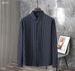 Seamless High Elastic Cross-Border Source Stretch Striped Non-Iron Smooth Long Sleeve Men's Export Shirt Men_viptrois.com