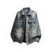 ACU Vintage Washed Denim Jacket – Distressed American Retro Workwear Coat With Hand-Ripped Details, Oversized Streetwear Spring/Fall Jacket_viptrois.com