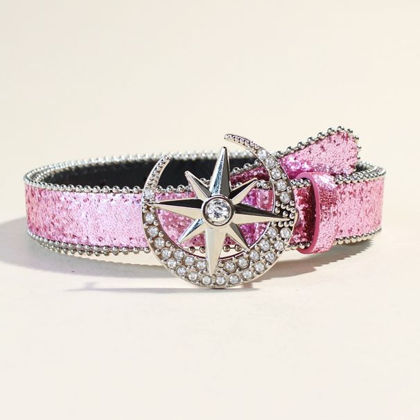 Rhinestone Buckle Belt For Women - Stylish Sparkling Waistband | Adjustable Jeans Belt With Crystal Decor (28-40 Inch, Silver/Gold)_viptrois.com