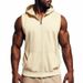Men's Sports Fitness Training Zipper Hooded Cardigan Sleeveless Loose Breathable Vest_viptrois.com