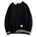 Pure 2023 Autumn Winter New Ins Japanese Style Trend Thickened Base Shirt Men Loose Round Neck Knitted Sweater_viptrois.com