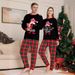 Christmas Snowflake red and green plaid Christmas family print home suit set_viptrois.com