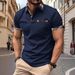Men's Clothing 2025 Summer New Men's Short Sleeved T Shirts Fashion Plaid Color Matching T Shirts Men's Lapel Polo Shirts_viptrois.com