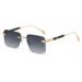 Men's Sunglasses Metal Frame New Style Frameless Diamond Cut Sunglasses Fashionable And High End Simple Sunglasses_viptrois.com