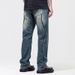 Jeans Men Street Personality Denim Trend Brand Oversize High Street Straight Leg Loose Wide Leg Pants_viptrois.com