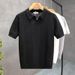 Men's Clothing Summer New Short Sleeved Sweater Men's High End Business Style Polo Shirt V Neck Slim_viptrois.com
