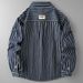 Men's Clothing Washed Striped Denim Shirt Jacket Men's Spring And Autumn Handsome Loose Casual Long Sleeved Shirt Trend_viptrois.com