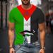 Men's Clothing Summer New FREE PALESTINE 3D Printing Men's Casual Round Nec_viptrois.com