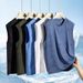 Men's Clothing Vest Summer Leisure Sports Breathable Round Neck Waistcoat New Sleeveless T Shirt Top Clothes Sweatshirt_viptrois.com