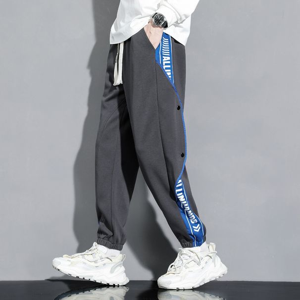 Men's Clothing new overalls men's spring and autumn brand sports pants buttoned leggings loose boys sports_viptrois.com