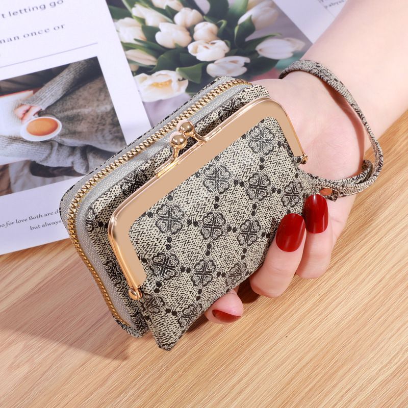 Money Clips New Style Wallet Women's Fashion Wrist Strap Short Coin Purse Large Capacity Coin Clip Bag Multi Card Card Holder Wallet_viptrois.com