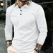 Men's Layered Collar Polo Shirt - Slim Fit Long Sleeve With Plaid & Contrast Trim, Breathable Polyester, Fall Casual Wear (S-2XL)_viptrois.com