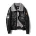 Men's Aviator Style PU Leather Jacket With Embroidered Patches, Fleece-Lined Biker Coat For Winter (Black, Brown, Vintage Brown)_viptrois.com
