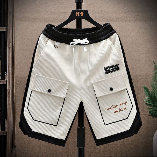 Men's Clothing Work Shorts Men Summer New Style Trendy Casual Loose Shorts Youth Knitted Men's Pants_viptrois.com