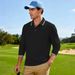 Men's Breathable Quick-Dry Polo Shirt With Jacquard Design, Long Sleeve Loose Fit Casual Golf Shirt For Autumn_viptrois.com