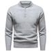 Pure 2025 Pullover Autumn Henley Stand Collar Snowflake Dot Design Men's Sweater Knitwear_viptrois.com