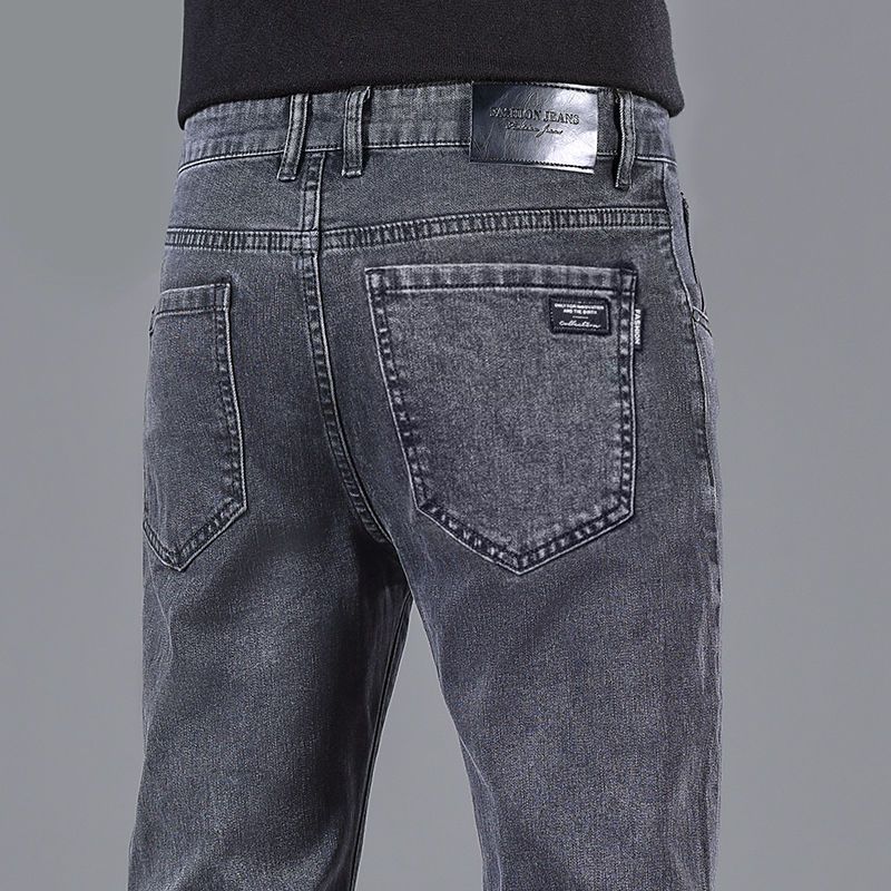 Voghion Men's Slim Fit Jeans -Lightweight Stretch Denim Pants For Spring Summer Autumn - Trendy Casual Wear For Young & Middle Aged Men_viptrois.com