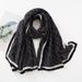 Unisex Crepe scarf Women's silk scarf Striped pleats beach and beach dual purpose beach scarf_viptrois.com